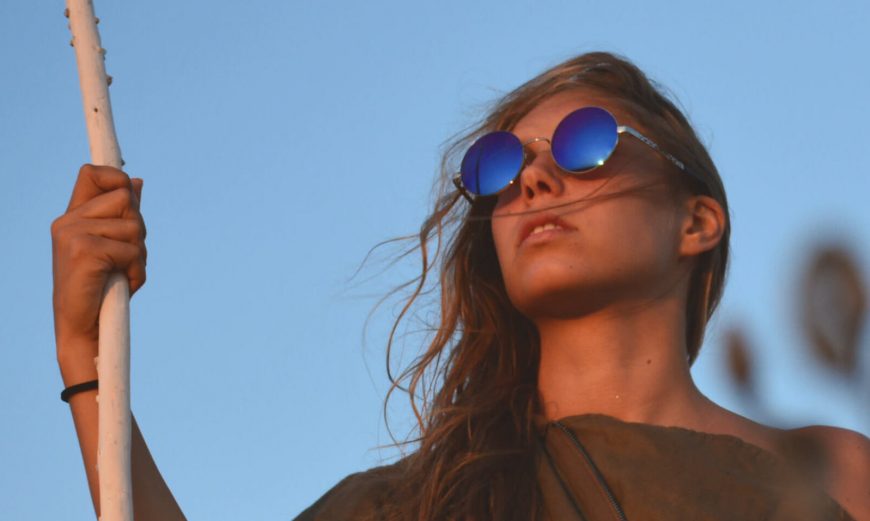 Modern Mystery School Girl looking into sky